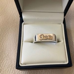 14K Gold ORIOLES on Sterling Silver Signet Ring